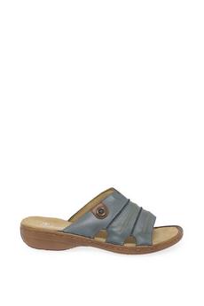 Rieker Blue 'Roman' Leather Rouched Slip On Mules