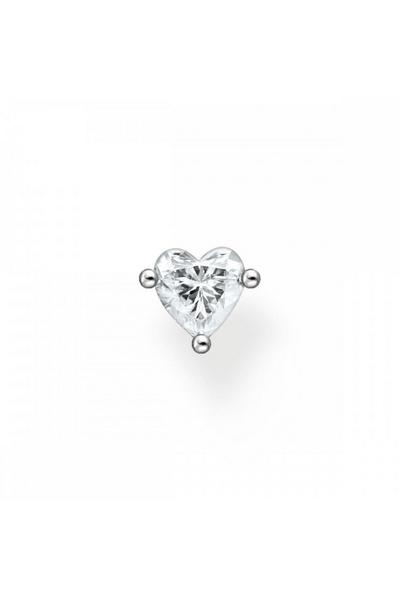 THOMAS SABO Jewellery Silver 'Single Heart' Sterling Silver Earring - H2234-051-14