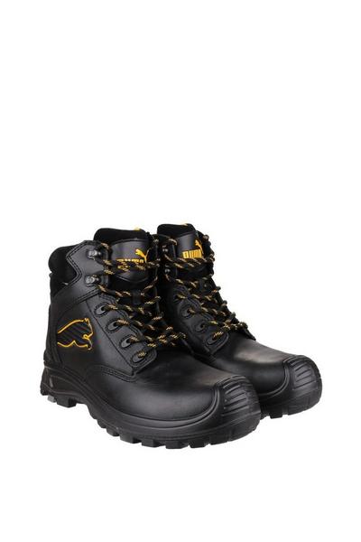 Puma Safety Black 'Borneo Mid' Leather Safety Boots