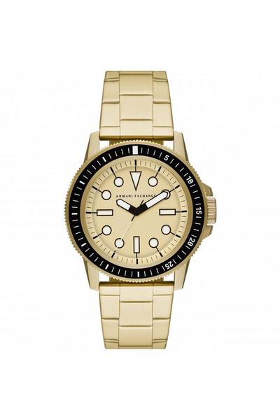 Armani Exchange Gold Stainless Steel Fashion Analogue Quartz Watch - Ax1854