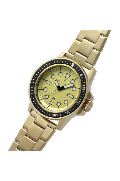 Armani Exchange Gold Stainless Steel Fashion Analogue Quartz Watch - Ax1854