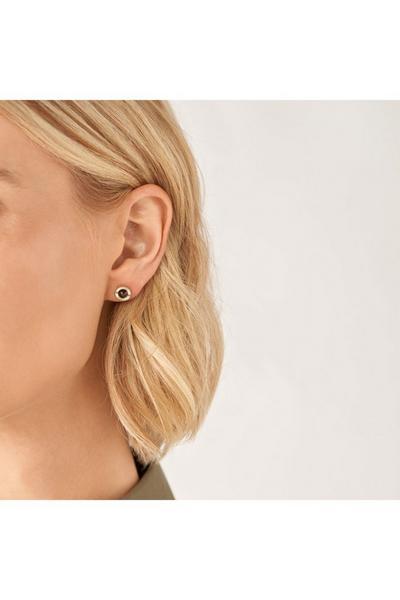 Fossil Jewellery Gold Exclusive Smoky Quartz Stud Stainless Steel Earrings - Jf04159710
