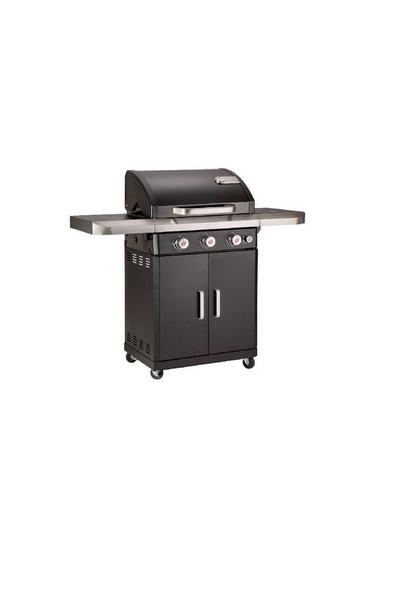 Landmann Black Rexon MCS Cook 3.1 Burner Gas BBQ With Recessed Side Burner