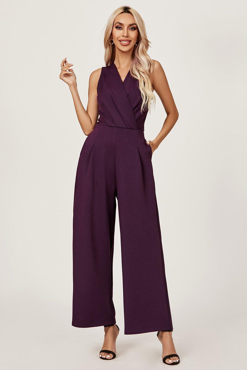 plum jumpsuit for wedding