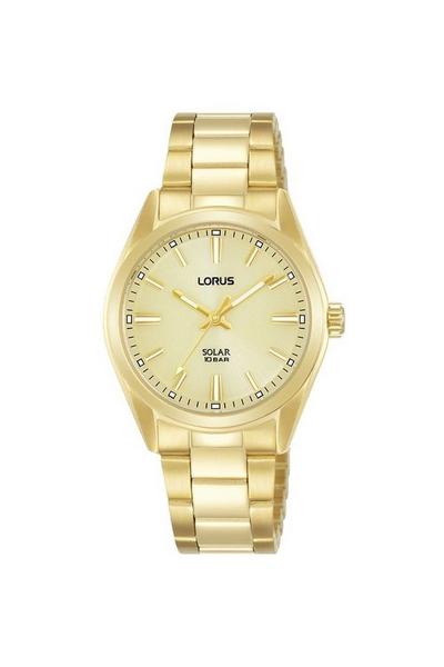 Lorus Gold Solar Stainless Steel Classic Analogue Solar Watch - Ry508Ax9