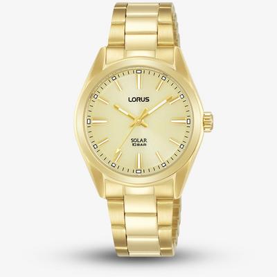 Lorus Gold Solar Stainless Steel Classic Analogue Solar Watch - Ry508Ax9