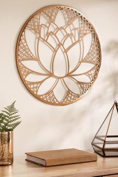 Art for the Home Pink Lotus Blossom Wire Rose Gold Wall Art