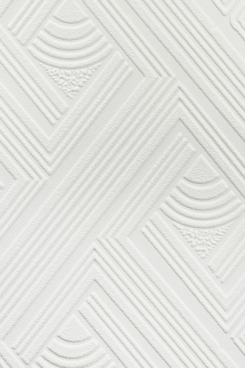 Wallpaper | Paintable Geometric Textured White Durable Heavy Duty ...