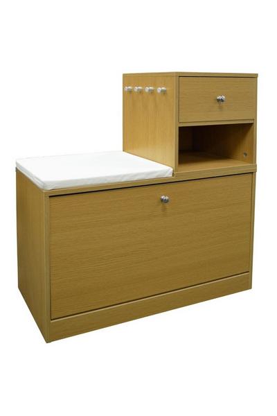 Watsons Brown Buddy' - Telephone / Hall Table With Shoe Storage Bench - Oak