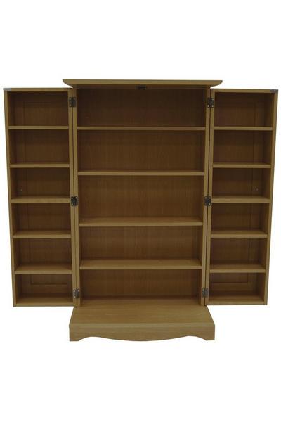 Watsons Brown 'Richmond' 495 Cd 200 Dvd Bluray Video Media Storage Cupboard Oak