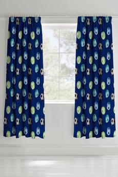 Catherine Lansfield Blue Football Curtains