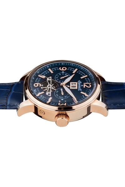 Ingersoll Blue The Regent Multifunction Pvd Rose Plating Classic Watch - I00301