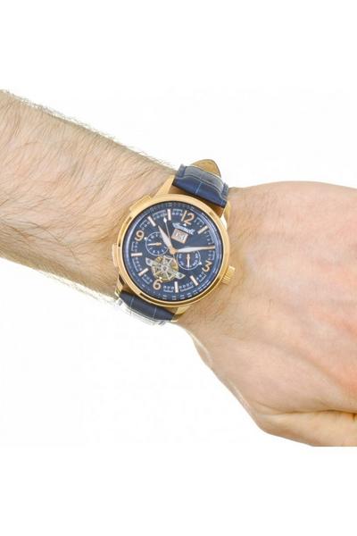 Ingersoll Blue The Regent Multifunction Pvd Rose Plating Classic Watch - I00301