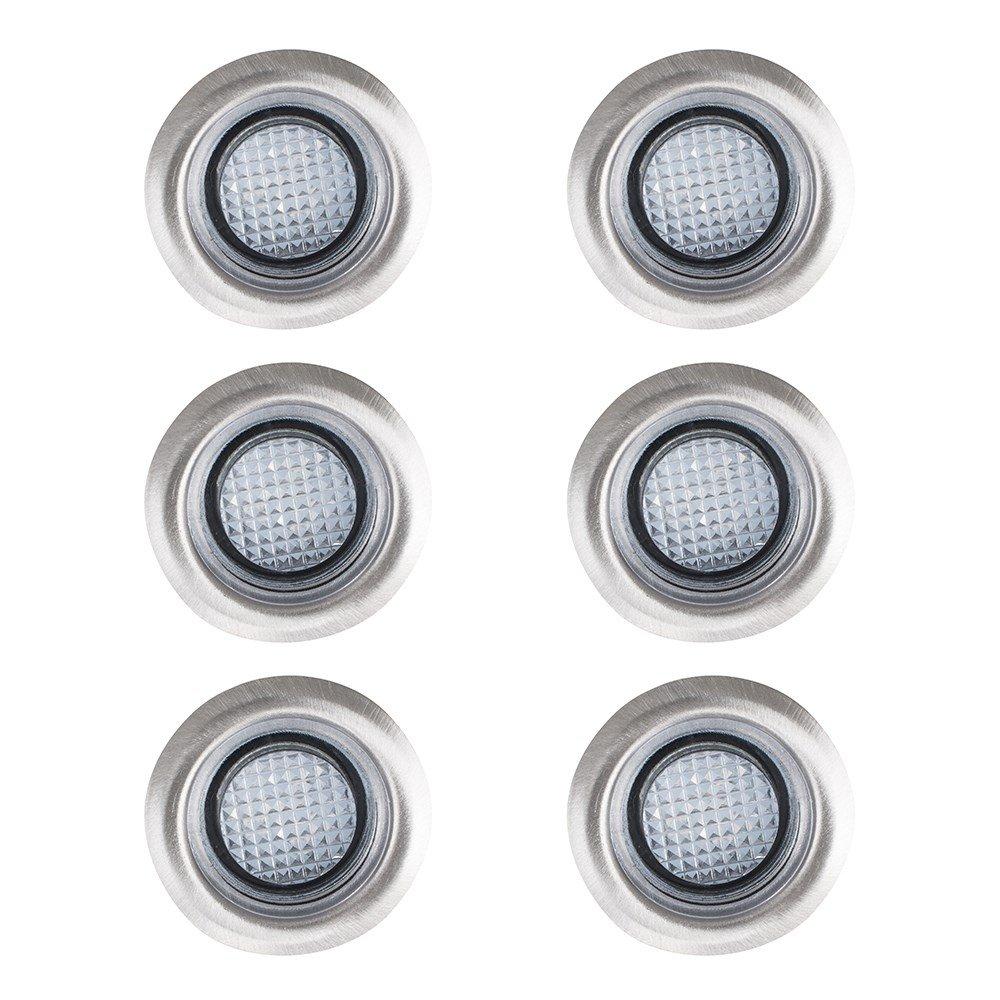 Lighting | Decking Lights 6 Pack Silver Outdoor Decking Light | ValueLights