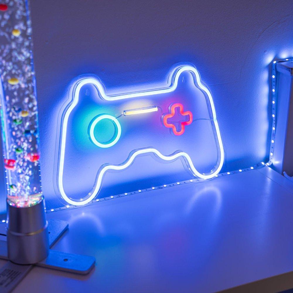 Lighting | Games Controller Neon Blue Light Decoration | ValueLights