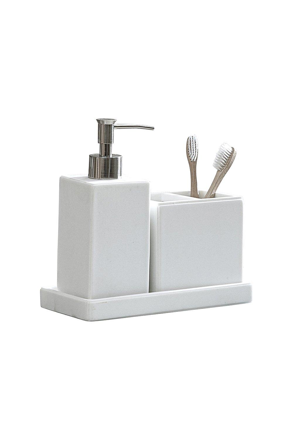 Bathroom Accessories | White Tile' 3 Piece Bathroom Accessory Set | DKNY