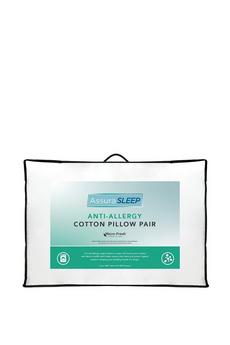 Assura Sleep White 'Pure Cotton Anti Allergy' Pillow Pair With Micro-Fresh