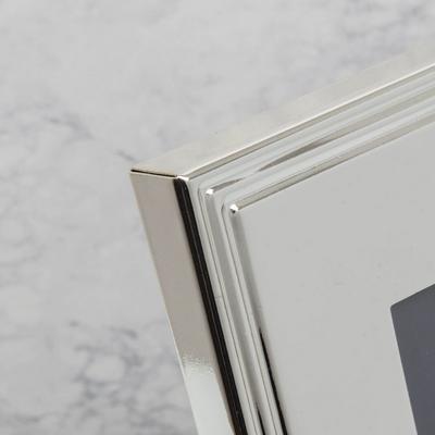 ELEGANCE Silver Silver Plated Rib Edge Frame Gift Boxed 5'' x 7''