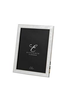 ELEGANCE Silver Nickel & Mother of Pearl Frame Gift Box 6'' x 8''