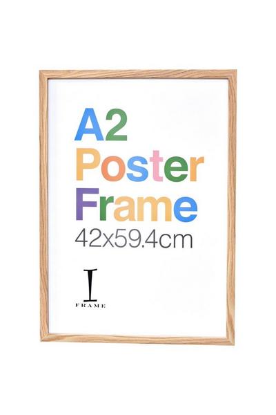 iFrame Light Brown Wood Finish Poster Frame A2