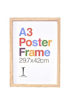 iFrame Light Brown Wood Finish Poster Frame A3