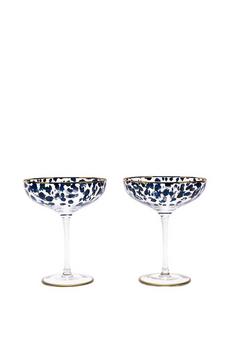 Frida Clear Set of 2 Leopard Print Cocktail Glasses