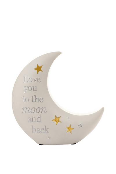 Bambino by Juliana White Moon Shaped Resin Night Light "Love you to the Moon"