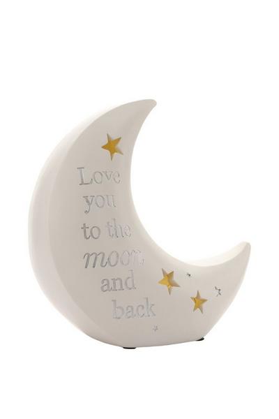 Bambino by Juliana White Moon Shaped Resin Night Light "Love you to the Moon"