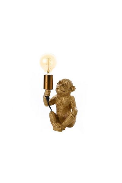 Hestia Metallic Gold Monkey with Bulb Light 25cm