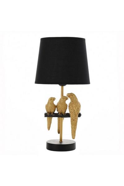 Hestia Metallic Gold Parrot Table Lamp 35cm