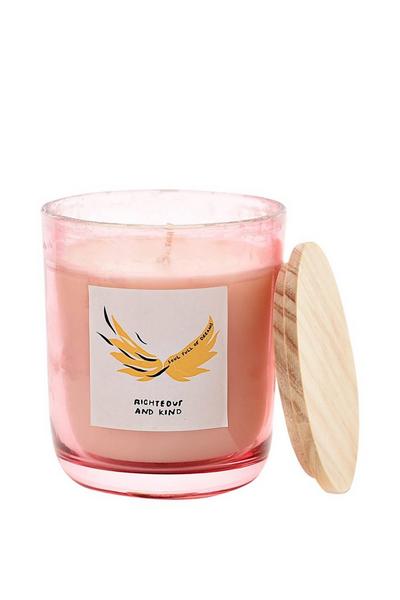 Righteous & Kind Light Pink Orange Flower, Patchouli and Peach Wings Candle 200g