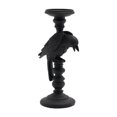 The Novelties Company Hocus Pocus Halloween Black Crow Pillar Candle Holder | Debenhams