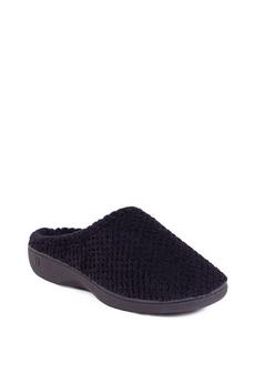 Totes Black Popcorn Terry Mule Slippers