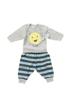 Lullaby Pale Blue Boys Awake Face Pyjama Set