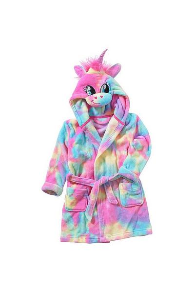 Animal Crazy Multi Rainbow Unicorn Fleece Dressing Gown