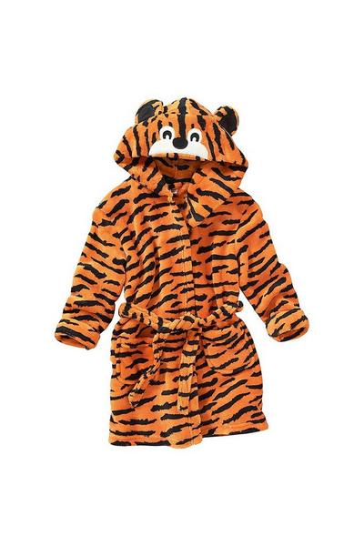 Animal Crazy Orange Tiger Fleece Dressing Gown