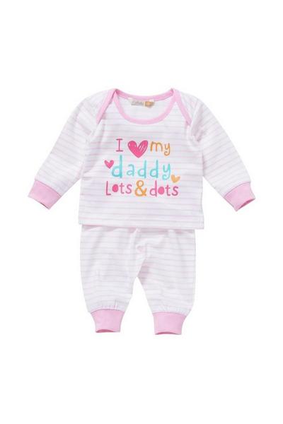Lullaby Light Pink Girls I Love Daddy Pyjama Set