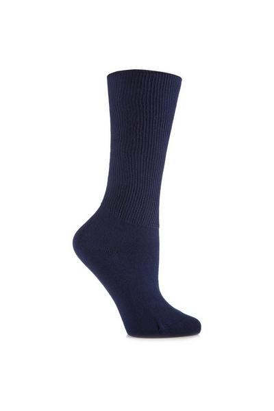SOCKSHOP Iomi Navy 1 Pair Footnurse Oedema Extra Wide Cotton Socks