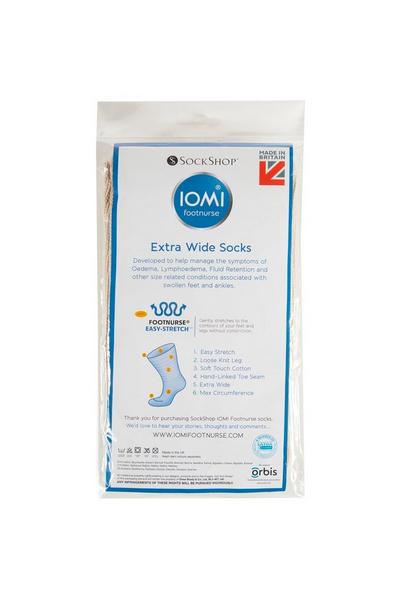 SOCKSHOP Iomi Navy 1 Pair Footnurse Oedema Extra Wide Cotton Socks