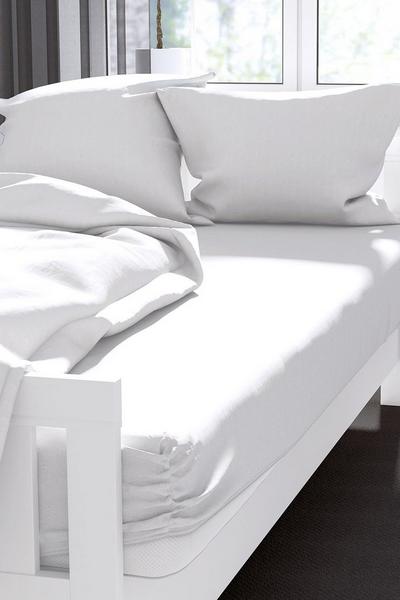 Belledorm White Egyptian Cotton 400 Thread Count 46cm Fitted Sheet
