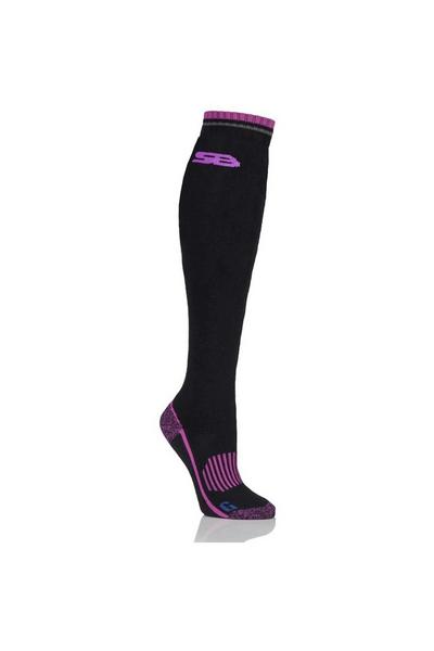 SOCKSHOP Storm Bloc Black 1 Pair with BlueGuard Equestrian Long Wool Blend Socks