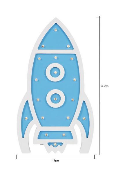 BHS Lighting Blue Glow Rocket Table Lamp