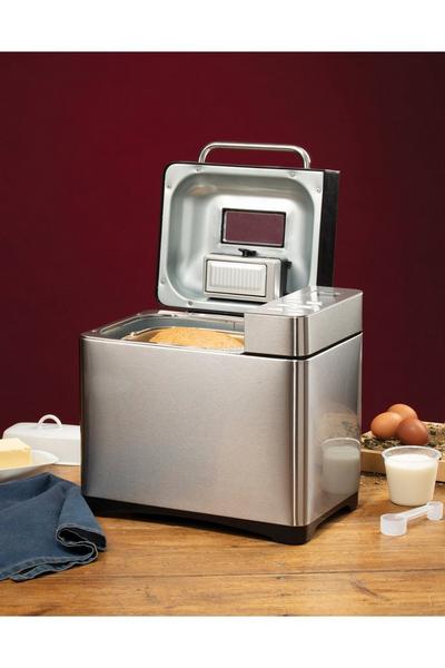Hairy Bikers Metallic Silver Digital Bread Maker With Seed and Fruit Dispenser 1kg Loaf Gluten Free