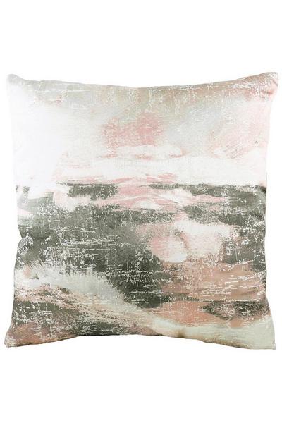 Evans Lichfield Light Pink Landscape Abstract Hand-Painted Printed Cushion