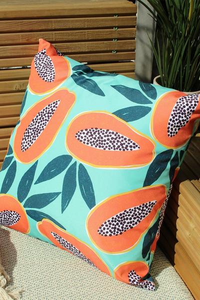 Furn Aqua Papaya Vibrant Water & UV Resistant Outdoor Cushion