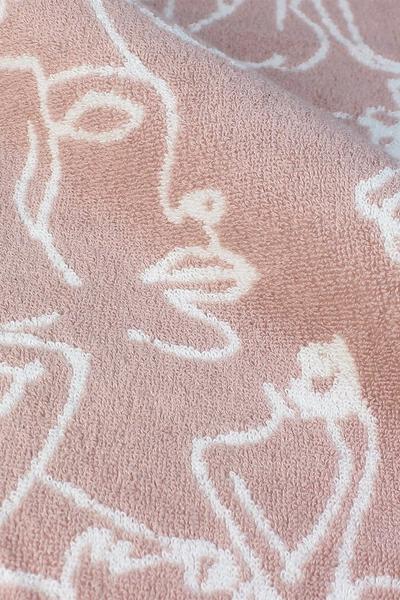 Furn Light Pink Everybody Abstract Cotton Jacquard Bath Towel