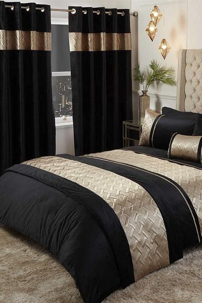 Rapport Gold Capri Fully Lined Eyelet Curtains