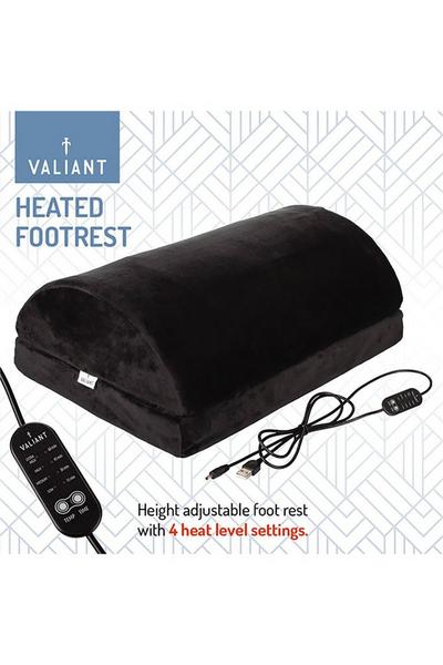 Valiant Black Under Desk Heated Foot Rest with Adjustable Non-Slip Base