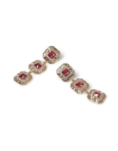 Liars & Lovers Gold Pink Crystal Drop Earrings
