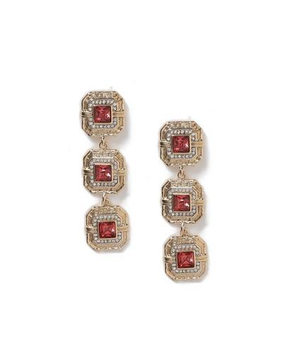 Liars & Lovers Gold Pink Crystal Drop Earrings